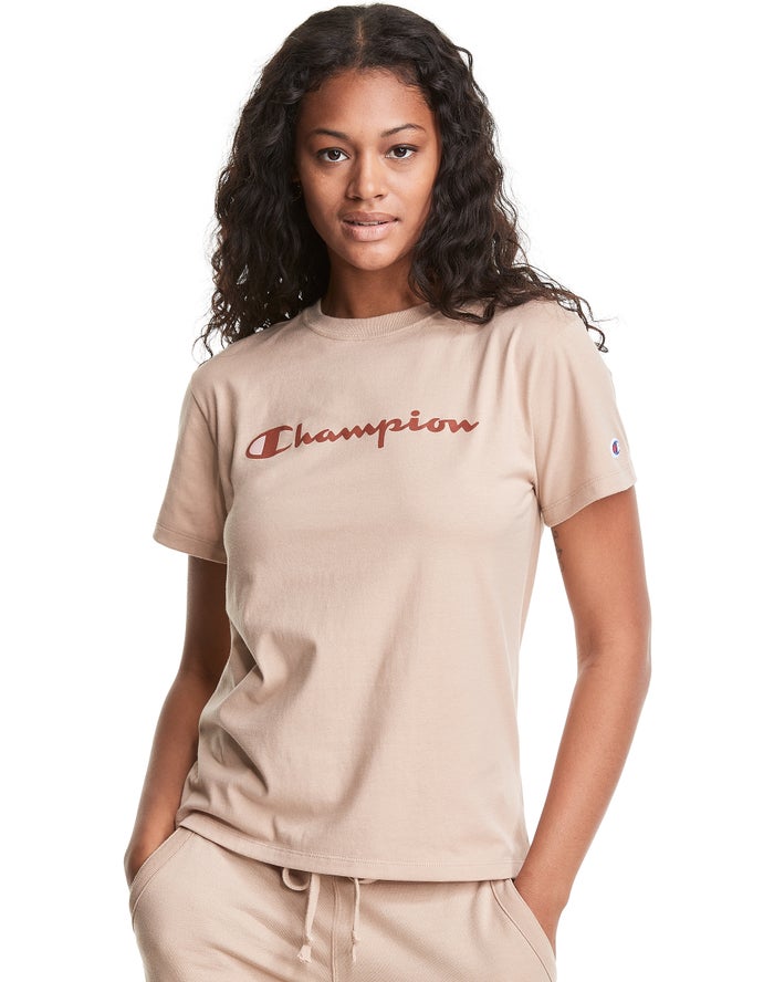 Champion Dame T-Shirts Khaki - Classic - Danmark SYK-589231